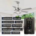 Parrot Uncle 52 Inch Contemporary Chrome Ceiling Fan with Integrated LED Lights and Remote Control
